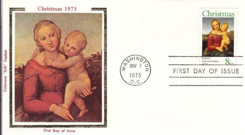 1973, Christmas, Colorano Silk, FDC (D15148)