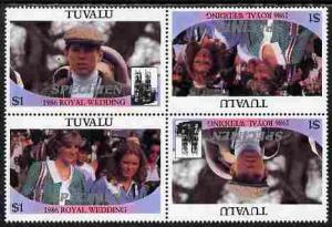 Tuvalu 1986 Royal Wedding (Andrew & Fergie) $1 perf t...