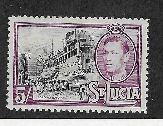 St Lucia #124 5sh   (MLH) CV$10.00
