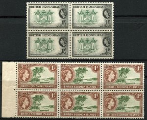 BRITISH Honduras #144 Solomon Islands #90 Postage Blocks Stamp Collection MNH OG