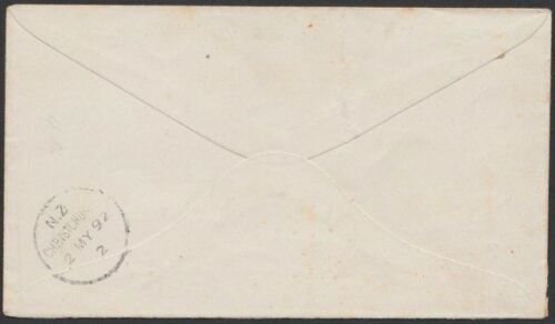 NEW ZEALAND 1892 OPSO envelope with TREASURY / FREE indicia - used..........G384 