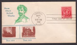 1940  WHISTLER  Sc 885-81  J. W. REILLY  1st CACHET