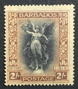 MOMEN: BARBADOS SG #210y WMK INVERTED & REVERSED 1920-1921 MINT OG H LOT #60669