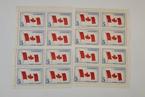 Canada 1965 Canada Flag Set Of Corner Blocks MNH