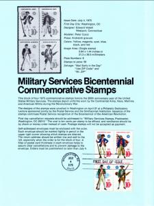 US SP369 Military Services 1568a Souvenir Page FDC