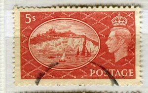 BRITAIN; 1951 early GVI pictorial issue fine used Shade of 5s. value