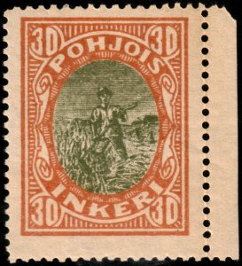 ✔️ FINLAND NORTH INGERMANLAND OCCUPATION OF RUSSIA 1920 SC. 9 MNH