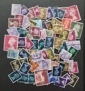 75 Queen Elizabeth II Machin GREAT BRITAIN Vintage Used Stamp Lot T5301