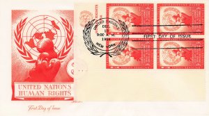 UNITED NATIONS 29-30  FIRST DAY COVER  ARTCRAFT INSCIPTION BLOCKS