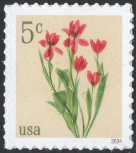 SC#5900 5¢ Red Tulips Single (2024) SA