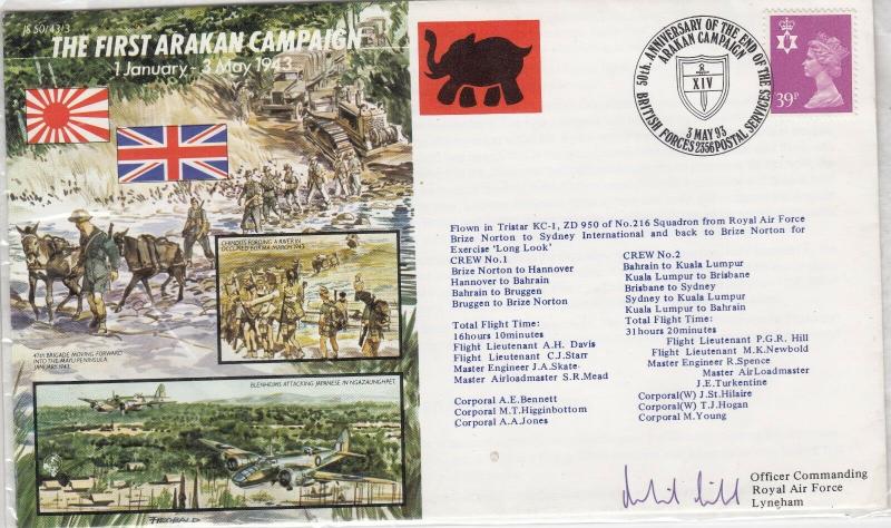 GB 1993 Arakan Campaign RAF Signed Cover J3834