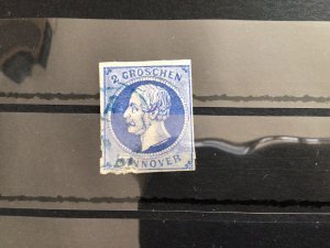 German states Hanover 1859 used imperf  stamp  Ref 57444