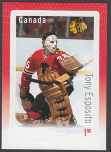 Canada - #2874 Hockey Souvenir Sheet of NHL Goalie Tony Esposito (2015) - MNH