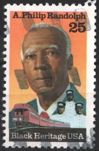 SC#2402 25¢ Black Heritage: A. Phillip Randolph (1989) Used