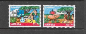 ARUBA -   CLEARANCE #B27-28 SOLIDARITY DAY-GIRL SCOUTS  MNH