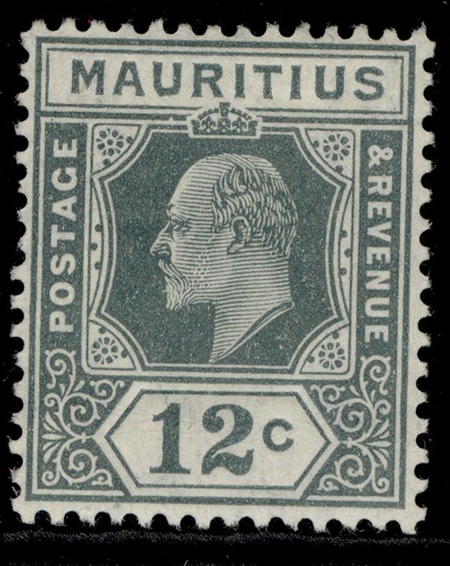 MAURITIUS EDVII SG188, 12c greyish slate, LH MINT.