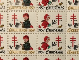 Christmas Seals from 1959 - Full MNH sheet of 100