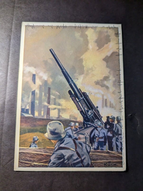 1941 Germany Military Postcard Cover Liegnitz to Berlin Artillery Cannon Soldier