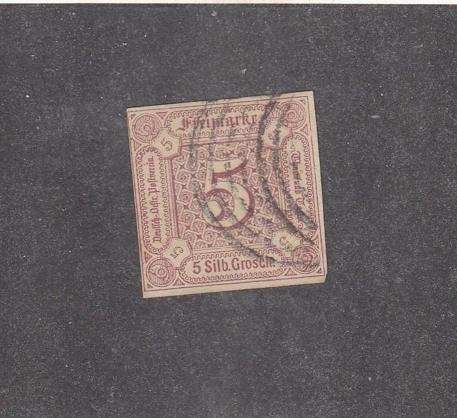 GERMANY-THURN AND TAXIS NORTHERN DIST. # 13  5sgr  LILAC IMPERF 1859-1860