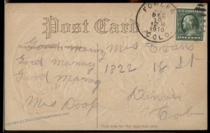 USA 1910 Colorado FOWLER PC Cover 94315