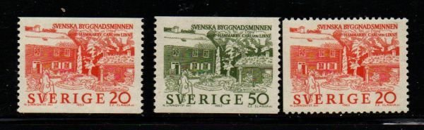 Sweden Sc 634-636 1963 Carl von Linne stamp set mint NH