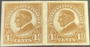 U.S.# 576-MINT NEVER/HINGED--PAIR--IAI--HARDING--1925