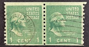 US #839 Used Coil Pair F/VF 1c George Washington 1939 [B14.9.3]