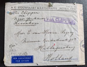 Philippines. 1941 postal envelope sent by N.W. Stoomwart Maatschappij Ned...
