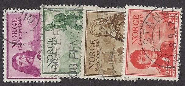 Norway  Scott # 279-82     Used