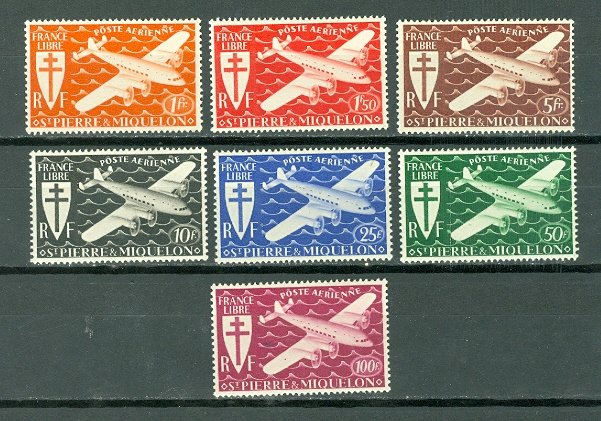 ST.PIERRE & MIQUELON  AIR  #C1-C7...SET...MINT...$11.00