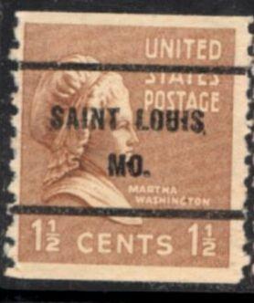 US Stamp #840x61 - Martha Washington Presidential Issue 1938 w/ Precancel