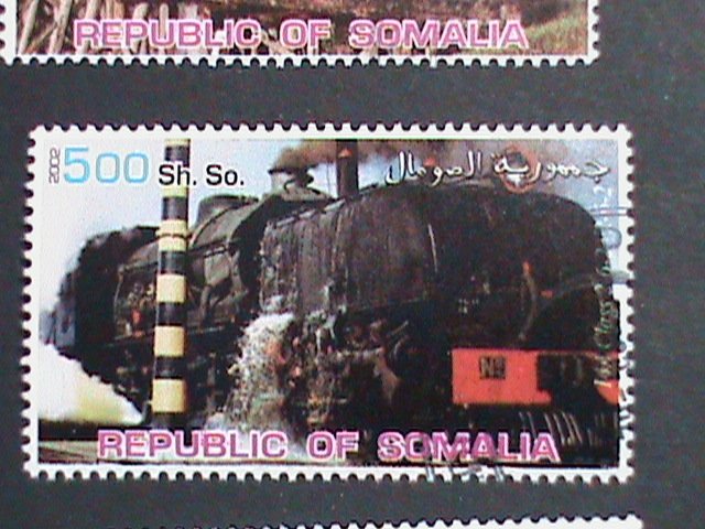 ​SOMALIA STAMP:2002 WORLD CLASSIC TRAINS CTO -MNH LARGE SET. #3 CONDITION FINE