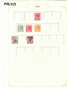 MALAYA PERAK QV Stamps {6} TIGERS MM & Used Album Page ex Asia Collection MAL329