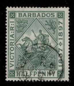 BARBADOS QV SG126, ½d dull green, FINE USED. Cat £30. CDS