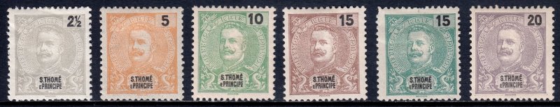 St. Thomas and Prince Islands - Scott #39//44 - MH - See desc. - SCV $5.00