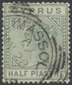 Cyprus    SC#  19   Used Crown CA Die B  see details & scans