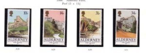 Alderney Sc 28-31 1986 Forts stamp set mint NH