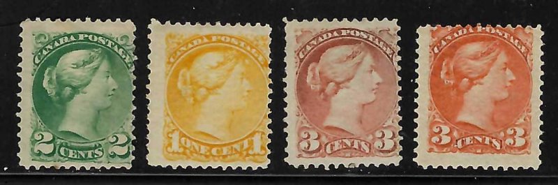 CANADA #35-36-37, 41, 51, 54 Mint -- C$650.00 (Small Queen and Jubilee)