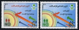 Saudi Arabia 1149-1150, MNH. Mi 1117-1118. World Telecommunication Day, 1991.