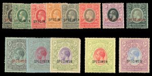 East Africa and Uganda #40/53S, 1912-18 George V, 1c-5r, complete except for ...