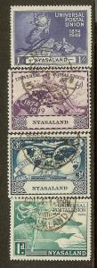 Nyasaland Prot, Scott #'s 87-90, UPU Issues, Used