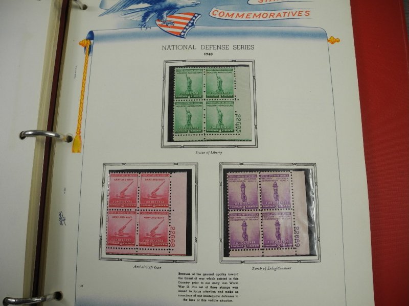 US, Excellent Plate Block Collection mounted on White Ace pages(Lindner