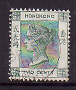 Hong Kong-Sc#37- id9-used 2c green QV-1900-
