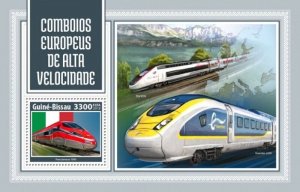 Guinea-Bissau - 2018 European Speed Trains - Souvenir Sheet - GB18209b