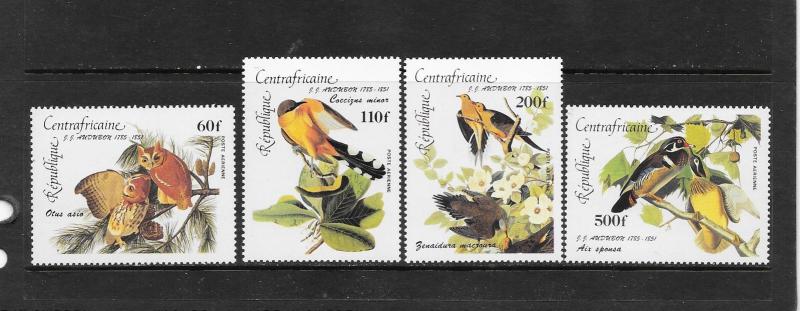 BIRDS - CENTRAL AFRICAN REPUBLIC #C311-314  MNH