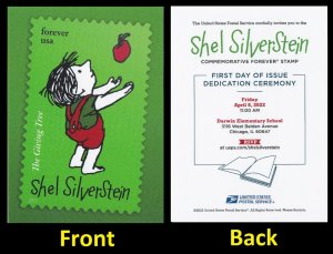 US 5683 Shel Silverstein First Day of Issue Ceremony Invitation 2022