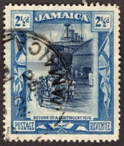 1921, Jamaica 2 1/2p, Used, Sc 92