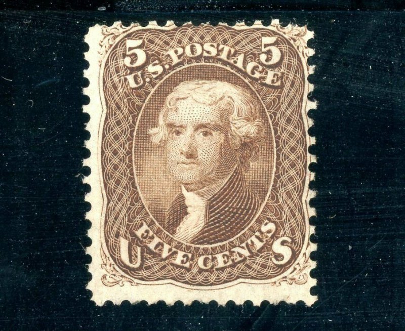 USAstamps Unused FVF US Serie of 1861 Jefferson Scott 76 Part OG MH