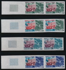 France Council of Europe 1O30-1, 34-5 imperf pairs MNH Council Headquarters