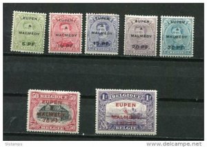 Belgium 1920 Mi 1-7 MH Overprint EUPEN & MALMEDY CV 140 euro